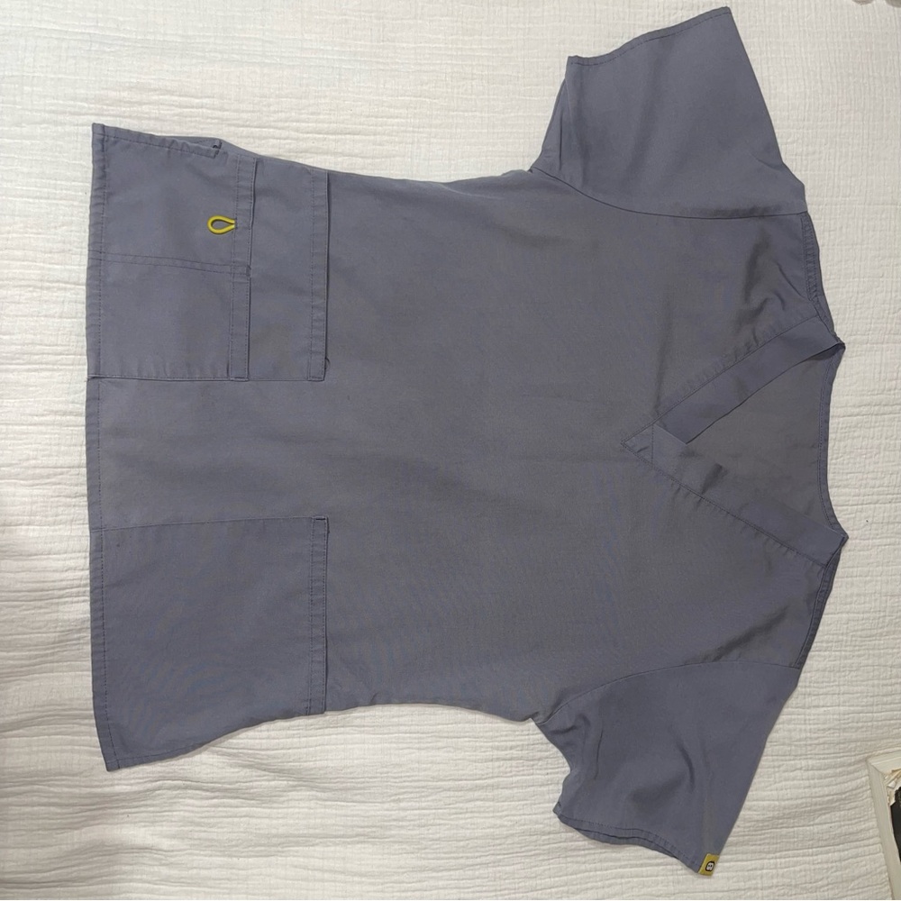 Gray WonderWink Scrub Top